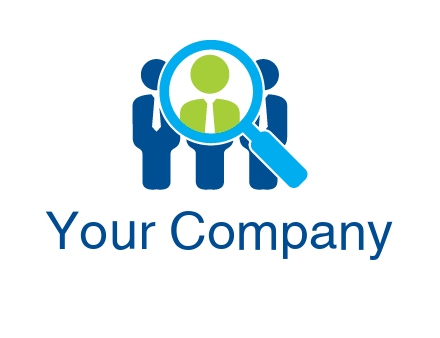 executives under magnifying glass employment logo