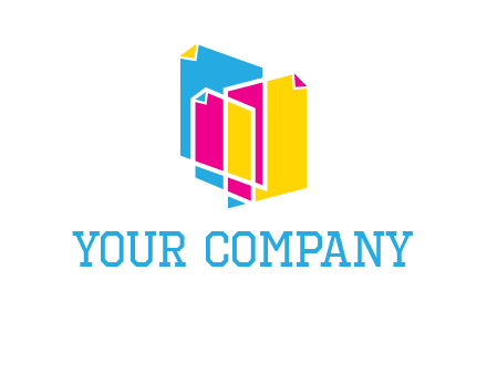 abstract colorful papers printing logo