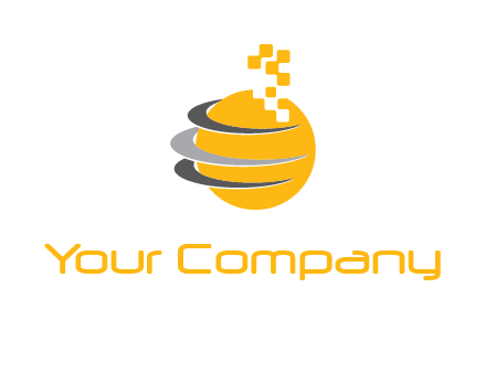 pixels globe communication logo