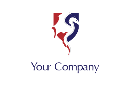 dragon on badge logo