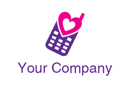 heart in phone logo