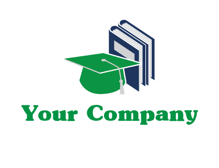 books with graduation cap logo