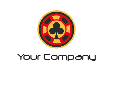 three leaf clover in poker chip