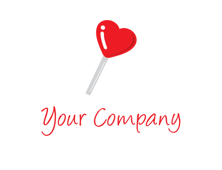 heart shape lollipop logo