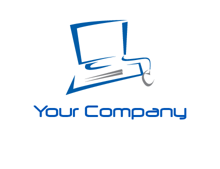 abstract computer with mouse logo