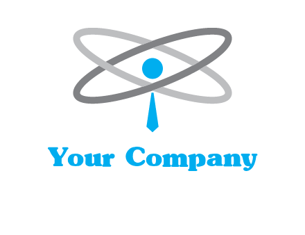 abstract person incorporated with orbit and tie logo