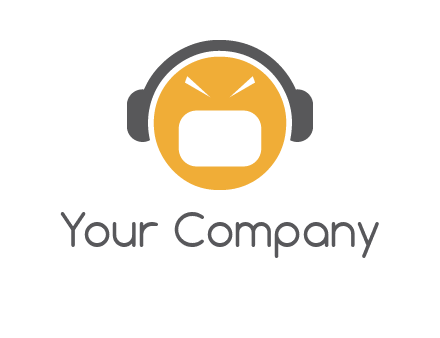 abstract face wearing headphone symbol