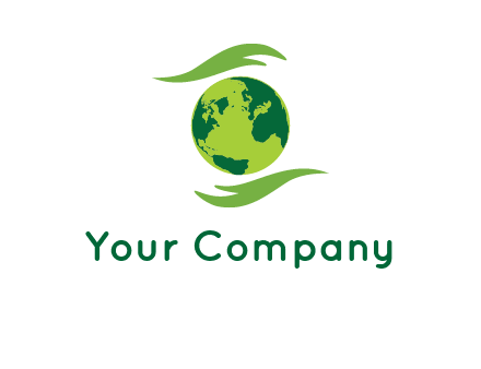 globe with abstract caring hand logo