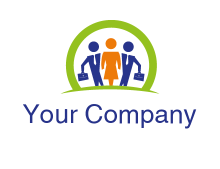 business people in circle HR logo