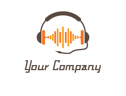 music waves between headphone logo