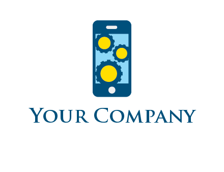 gears in mobile logo
