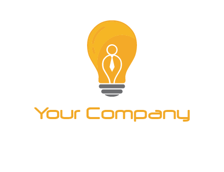 abstract person in bulb logo