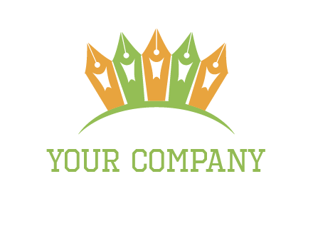 ink pen nibs over a curved line