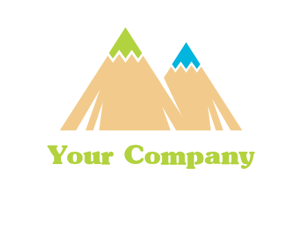 color pencil tips in mountain peak shape logo