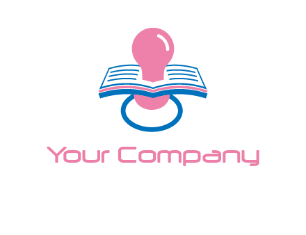 pacifier inserted in a book