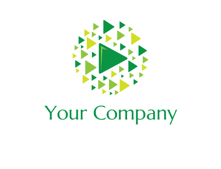 isolated play triangles symbols in circle logo