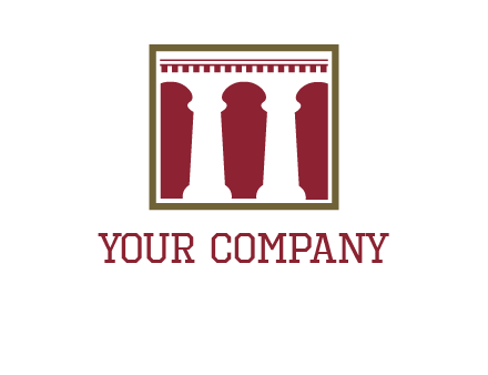 supporting pillars in a square logo