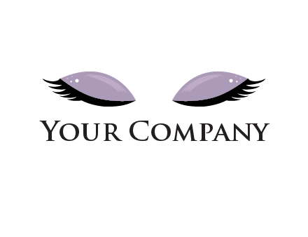 closed eyes with makeup and big eyelashes beauty logo