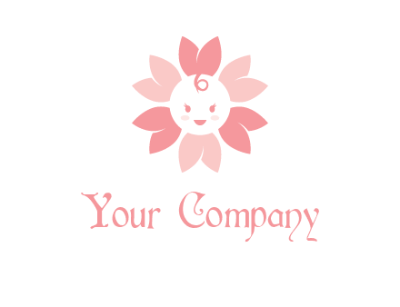 flower with a child face logo
