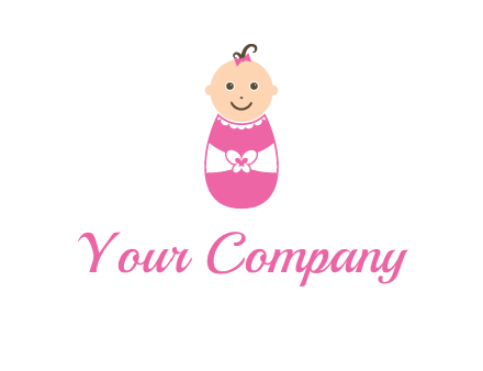 childcare logo with a baby in pink
